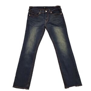 NWT True Religion Ricky Big T Relaxed Straight 36x34 Mid Rise Stretch $199 MSRP